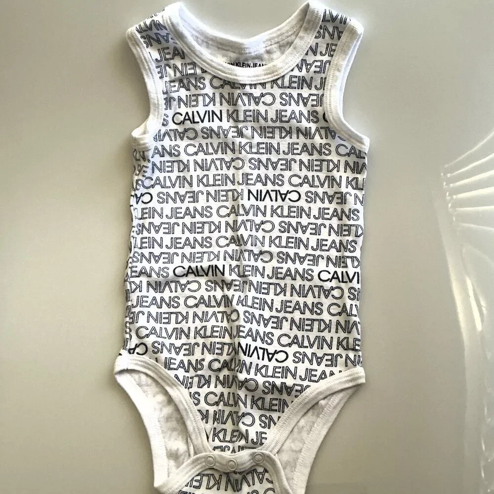 Calvin Klein Jeans Baby Boys Sleeveless Bodysuit Bundle 18M